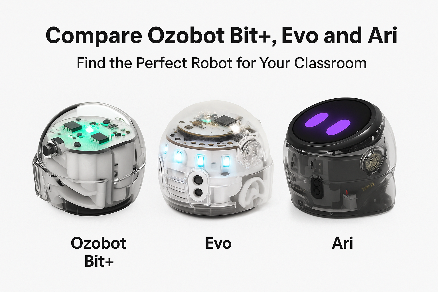 Compare Ozobot Bit+, Evo and Ari – Find the Perfect Robot for Your Cla