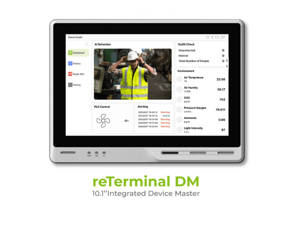 reTerminal DM - 10.1\'\' Integrated Device Master, Industrial HMI/PLC/Panel PC/Gateway in One, Raspberry Pi CM4 Core, NodeRed Integrated