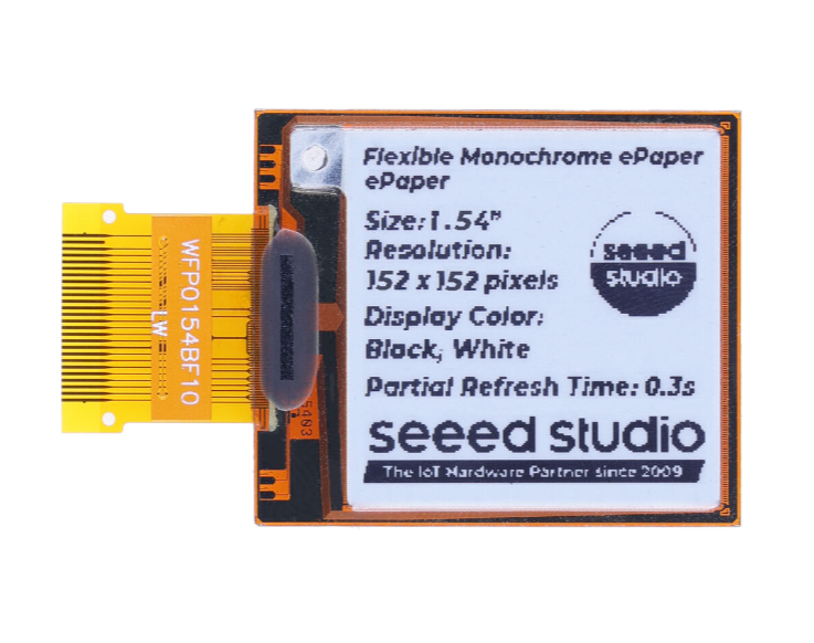 1.54" Flexible Monochrome ePaper Display with 152x152 Pixels