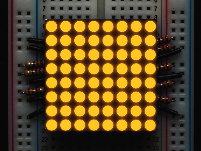 Small 1.2\" 8x8 Ultra Bright Yellow-Orange LED Matrix