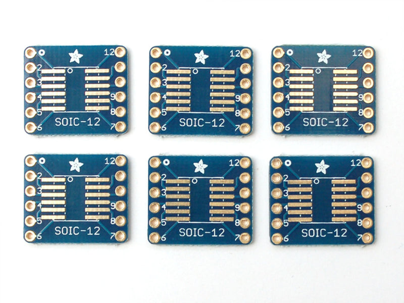SMT Breakout PCB for SOIC-12 or TSSOP-12 - 6 Pack!