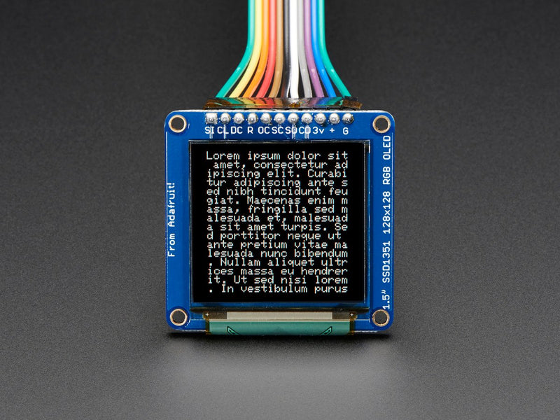 OLED Breakout Board - 16-bit Color 1.5\" w/microSD holder