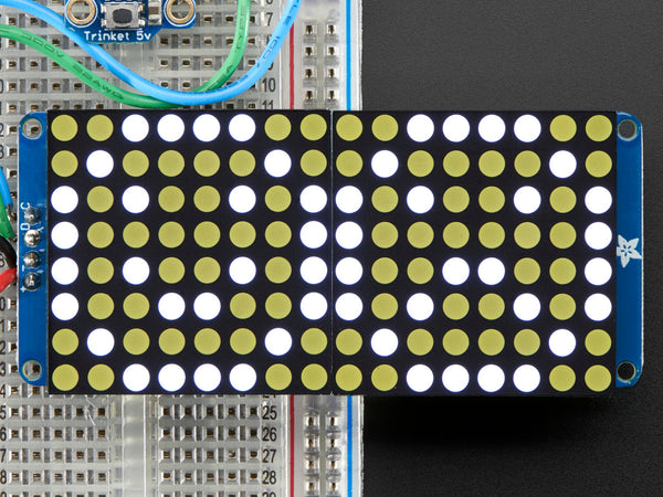 16x8 1.2\" LED Matrix + Backpack - Ultra Bright Round White LEDs