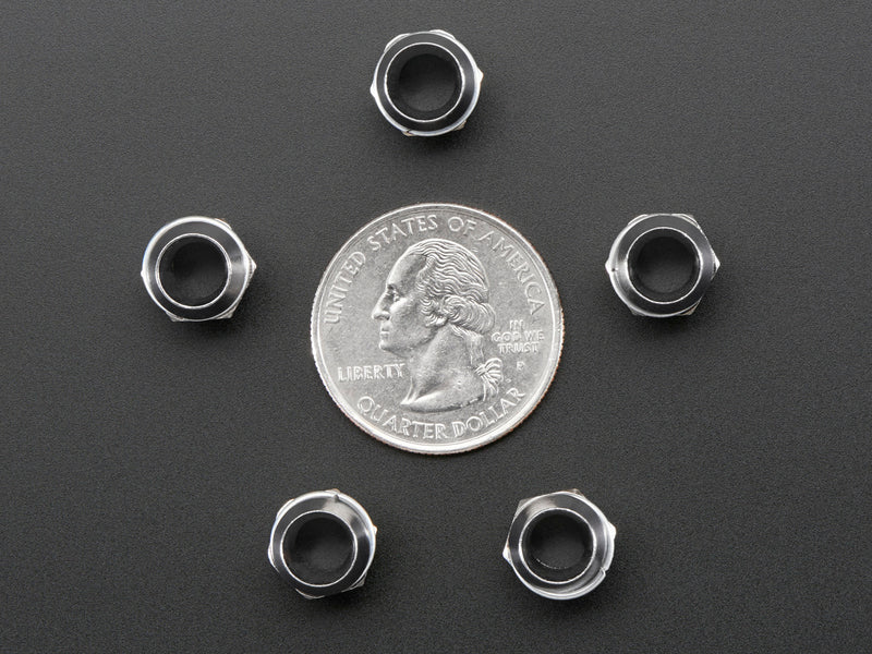 5mm Chromed Metal Narrow Bevel LED Holder - Pack of 5