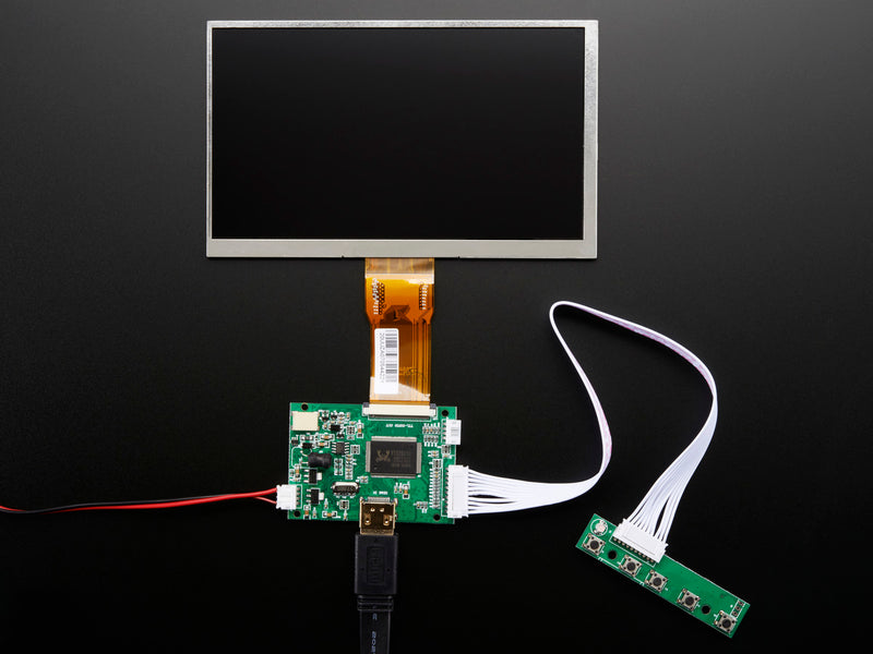 HDMI 4 Pi: 7\" Display no Touchscreen 1024x600 w/ Mini Driver