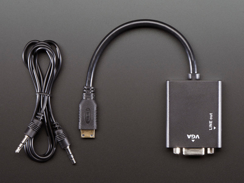 Mini HDMI to VGA Video Adapter with 3.5mm Stereo Cable