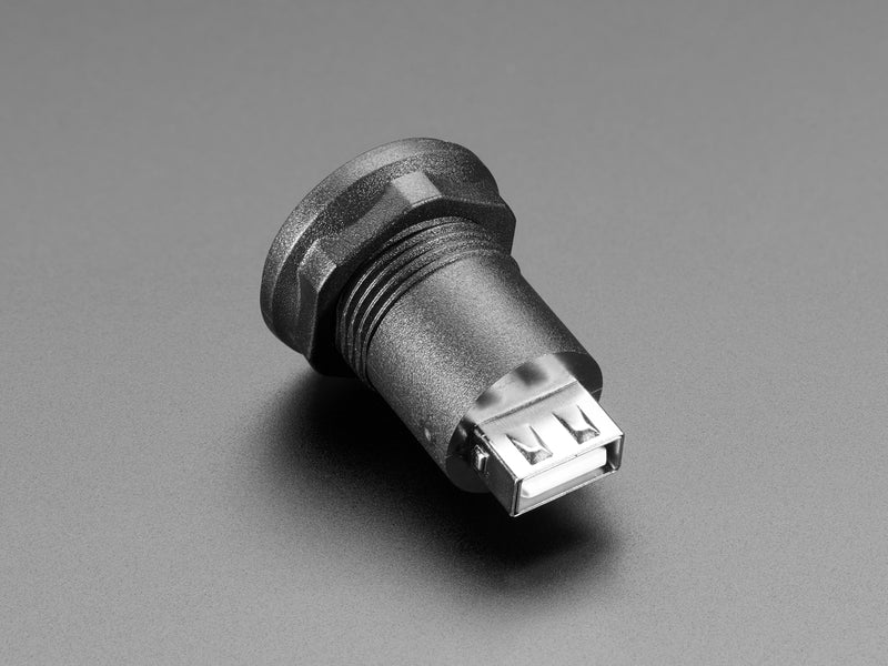 USB Mini B Jack to USB A Jack Round Panel Mount Adapter