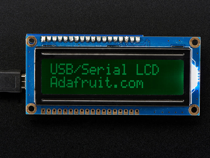 USB + Serial Backpack Kit with 16x2  RGB backlight negative LCD