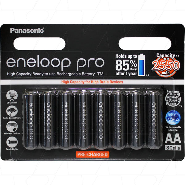 AA Panasonic ENLOOP Pro 1.2v 2.55Ah rechargeable batteries pack of 8 - Buy - Pakronics®- STEM Educational kit supplier Australia- coding - robotics