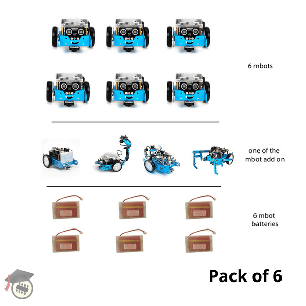 Buy Makeblock mBot v1.1 - Bluetooth with rechargeable battery (6 Pack)
