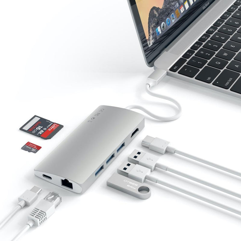 Satechi USB-C Multi-Port Adapter 4K HDMI w/ Ethernet V2 - Silver - Buy - Pakronics®- STEM Educational kit supplier Australia- coding - robotics