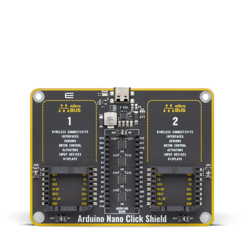 Shop Click Boards Click Shields Arduino Nano Click Shield Front