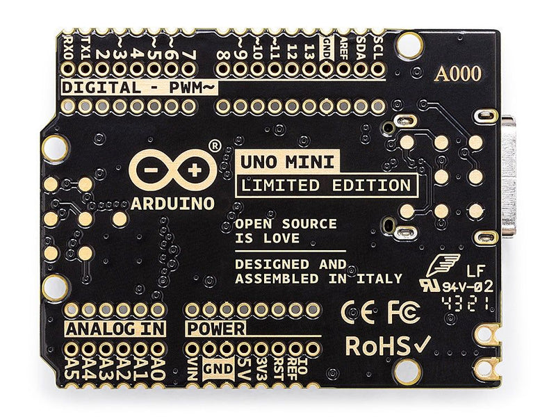 Arduino UNO Mini Limited Edition - luxury with unique serial number on PCB - Type-C connector
