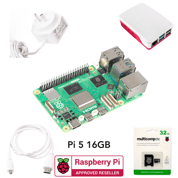 Raspberry Pi 5 16GB Starter Kit - White
