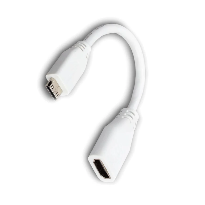Raspberry Pi® Mini HDMI C/M to Standard HDMI A/F Cable 10CM White