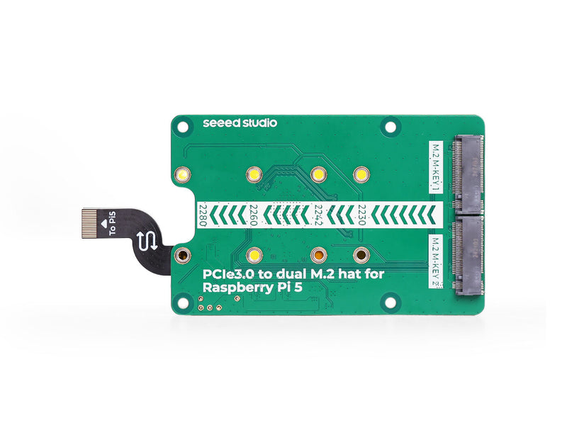 PCIe3.0 Switch to dual M.2 hat for Raspberry Pi 5, Support NVMe SSD, Support Hailo8/8L