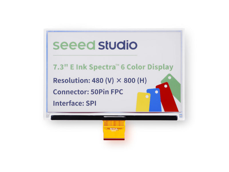 7.3\" spectra 6 E-Ink / ePaper Display with 800x480 Pixels, SPI interface, Support XIAO/Arduino