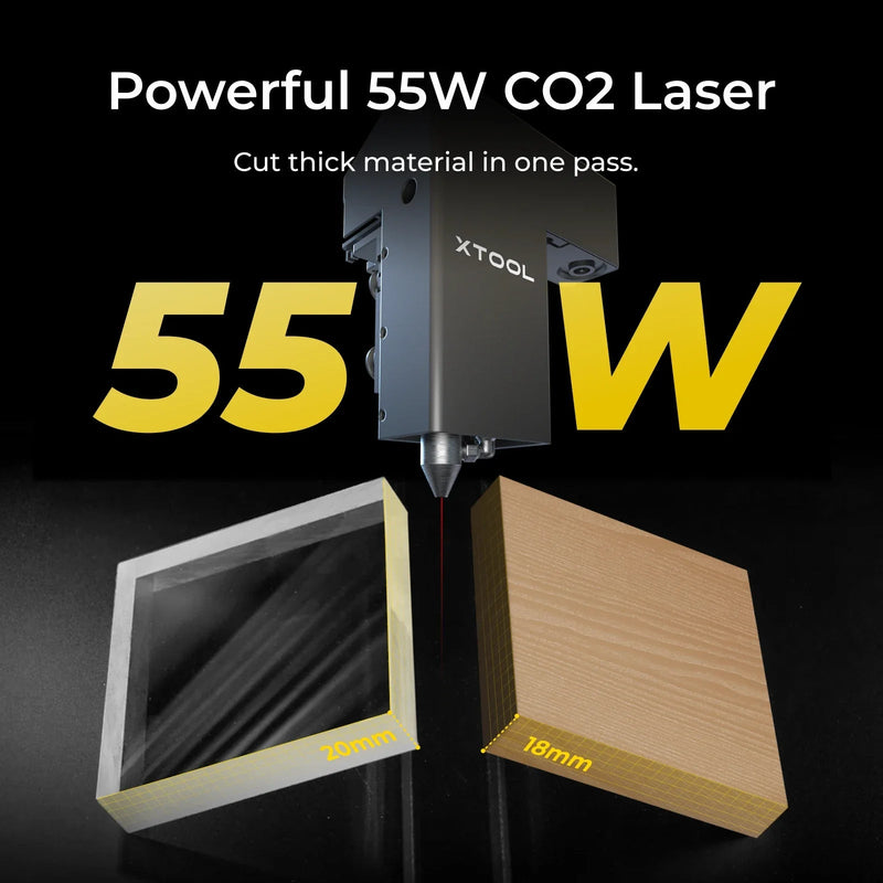 xTool P2S 55W CO2 Laser EDU Bundle (White)