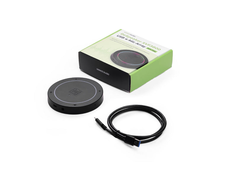 ReSpeaker XVF3800 With Case – USB 4-Mic Array with AEC, AGC, Beamforming, DoA, Noise Suppression, 360° Far-Field Voice Processing for XIAO ESP32S3, Raspberry Pi, Jetson Device