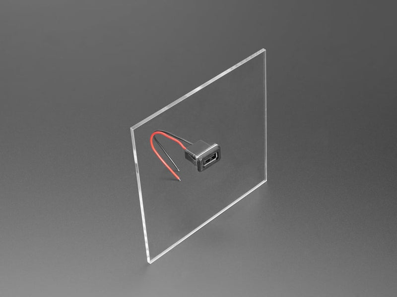 Snap-In Panel Mount Cable - USB-A Socket to 2 Wires