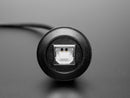 Round Panel Mount USB Cable - USB-B Socket to USB-C Plug