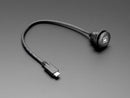 Round Panel Mount USB Cable - USB-B Socket to USB-C Plug