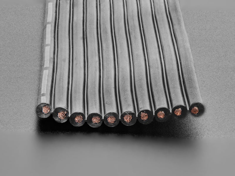 Silicone Cover Stranded-Core Ribbon Cable - 10 Wires - 20 AWG