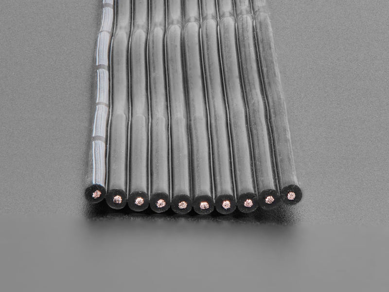 Silicone Cover Stranded-Core Ribbon Cable - 10 Wires - 24 AWG