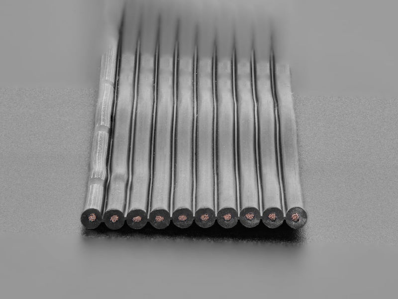 Silicone Cover Stranded-Core Ribbon Cable - 10 Wires - 26 AWG