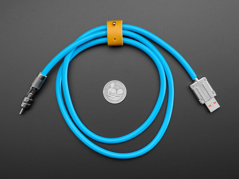 Blue USB Type C to USB A Cable with 540 Degree Rotating End