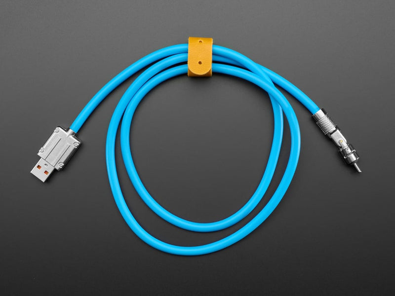 Blue USB Type C to USB A Cable with 540 Degree Rotating End