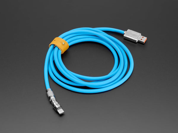 Blue USB Type C to USB A Cable with 540 Degree Rotating End