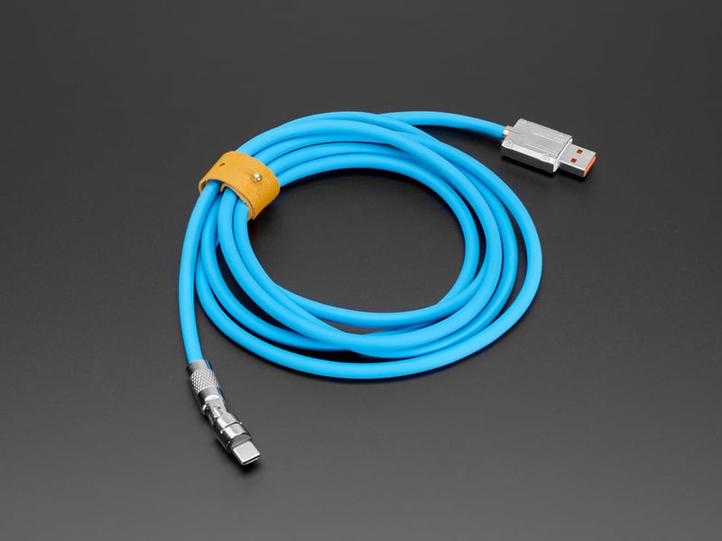 Blue USB Type C to USB A Cable with 540 Degree Rotating End