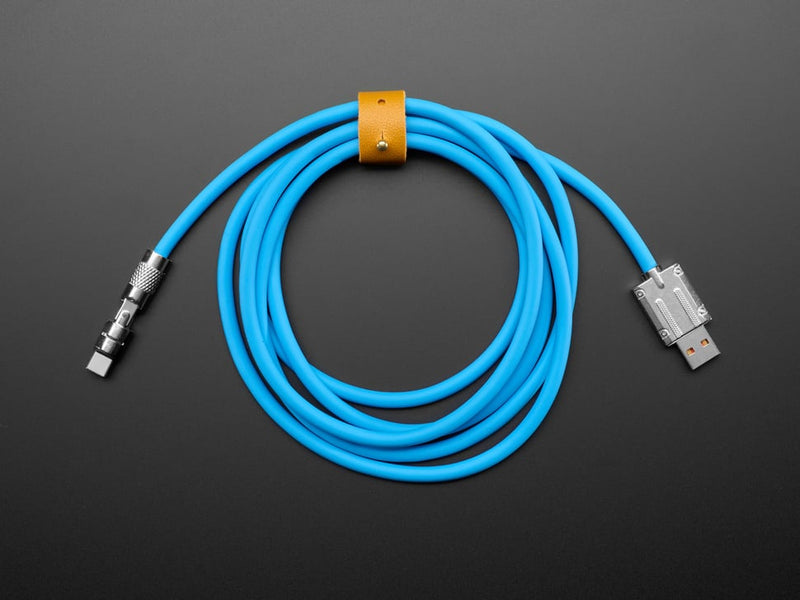 Blue USB Type C to USB A Cable with 540 Degree Rotating End