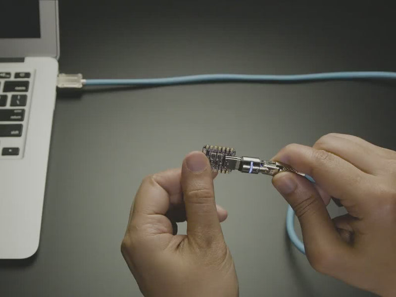 Blue USB Type C to USB A Cable with 540 Degree Rotating End