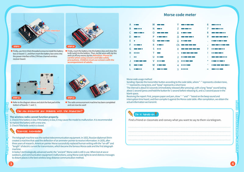 DIY - Morse Radio Announcement Kits for school