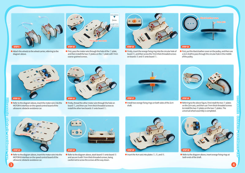 DIY - Ultrasonic Obstacle Avoidance Car Kits for school