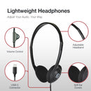 Shintaro USB-C Lightweight Headphones with Volume Control, Flexible Headband, 2m Cord, Ideal for Office and Classroom Use