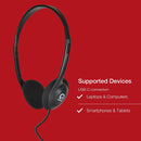 Shintaro USB-C Lightweight Headphones with Volume Control, Flexible Headband, 2m Cord, Ideal for Office and Classroom Use