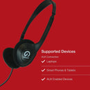 Shintaro Lightweight Headphones with Volume Control and 3.5mm Audio Jack, Flexible Headband, 2.5m Cord, Ideal for Office and Classroom Use