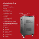Shintaro 32-Port USB-C PD3.0 2000W GaN Charging Trolley for Smartphone, Tablet, &amp; Notebook Devices &amp; Smart Power Management via InnovateCharger App.
