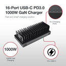 Shintaro 16-Port USB-C PD3.0 1000W GaN Charging Dock for  Smartphone, Tablet, &amp; Notebook Devices &amp; Smart Power Management via InnovateCharger App.
