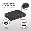 Shintaro 150W 5-Port GaN Charger USB-C &amp; USB-A Multi Port Fast Charger for Laptops, Smartphones, Tablets - Power Sharing Optimisation