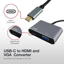 Shintaro USB-C to 4K HDMI &amp; 1080P VGA Hub - Connect USB-C PCs to Monitors/TVs - Supports 4K@60Hz &amp; 1080P Display