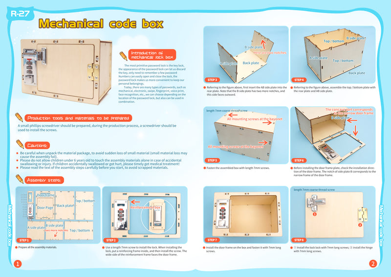 DIY - Mechanical Code Box Kits for school
