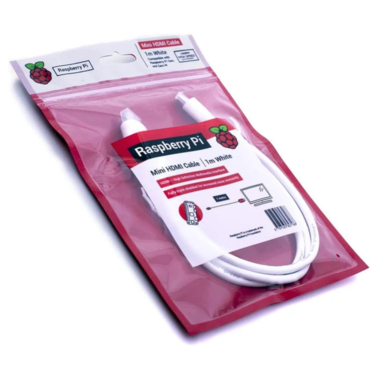Raspberry Pi® Standard HDMI to Mini HDMI Cable 1M White