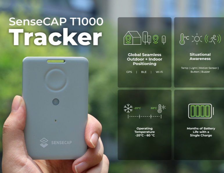 SenseCAP LoRaWAN Card Tracker T1000-A, indoor and outdoor positioning