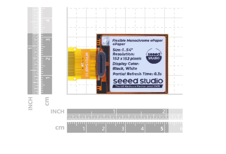 1.54" Flexible Monochrome ePaper Display with 152x152 Pixels