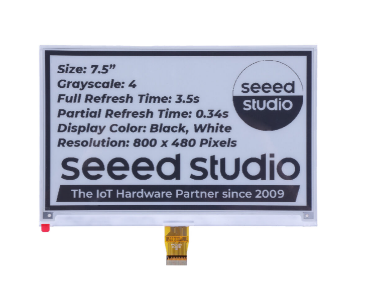 7.5" Monochrome ePaper Display with 800x480 Pixels