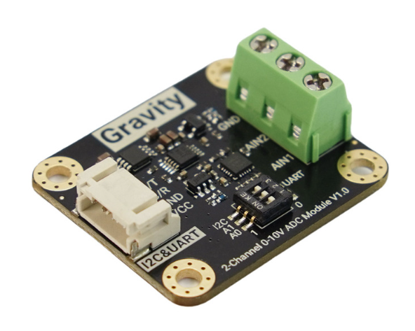 Gravity: 0-10V 15-Bit Dual-Channel High-Precision ADC Module for Arduino / Raspberry Pi / ESP32